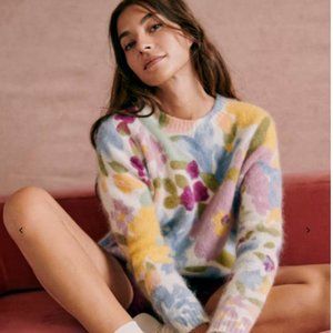 Sezane Larissa Jumper in Multicolor Flowers (Size S) | Floral Sweater